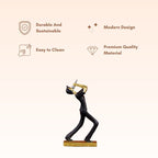 Black and Gold Jazz Singer Sculpture - The Golden Theory