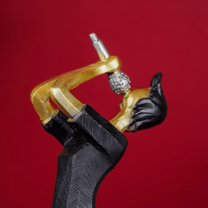 Black and Gold Jazz Singer Sculpture - The Golden Theory