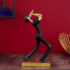 Black and Gold Jazz Singer Sculpture - The Golden Theory