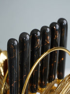 Black and Gold Stainless Steel Cutlery Set of 24 - The Golden Theory
