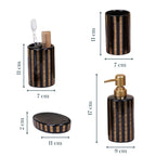 Black and Gold Striped Bathroom Set – Luxurious Ceramic Bath Accessories - The Golden Theory