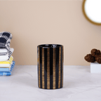 Black and Gold Striped Bathroom Set – Luxurious Ceramic Bath Accessories - The Golden Theory