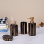 Black and Gold Striped Bathroom Set – Luxurious Ceramic Bath Accessories - The Golden Theory
