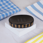 Black and Gold Striped Bathroom Set – Luxurious Ceramic Bath Accessories - The Golden Theory