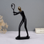 Black and Gold Tennis Player Sculpture - Modern Art Decor - The Golden Theory