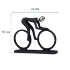 Black and Silver Cyclist Sculpture - The Golden Theory