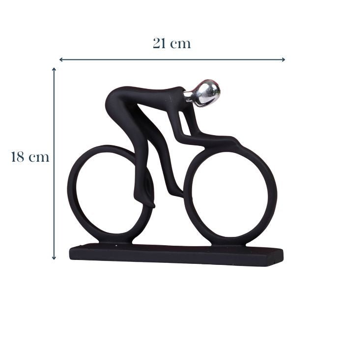 Black and Silver Cyclist Sculpture - The Golden Theory