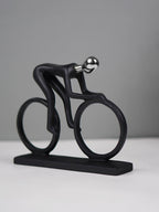 Black and Silver Cyclist Sculpture - The Golden Theory