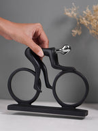 Black and Silver Cyclist Sculpture - The Golden Theory