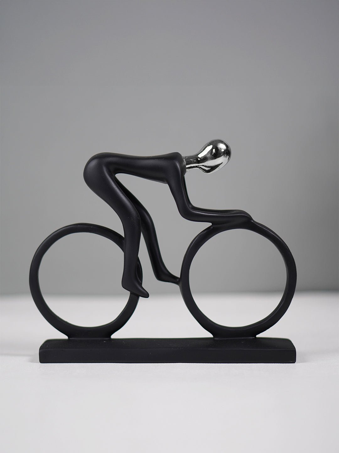 Black and Silver Cyclist Sculpture - The Golden Theory Main image