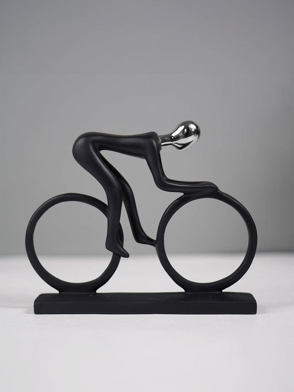 Black and Silver Cyclist Sculpture - The Golden Theory