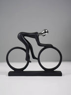 Black and Silver Cyclist Sculpture - The Golden Theory