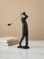 Black and Silver Golf Swing Sculpture - The Golden Theory