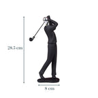 Black and Silver Golf Swing Sculpture - The Golden Theory
