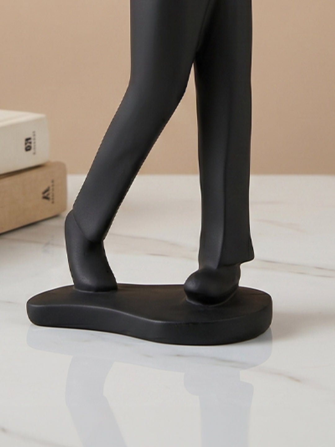 Black and Silver Golf Swing Sculpture - The Golden Theory