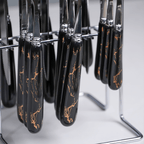Black and Silver Stainless Steel Cutlery Set of 24 - The Golden Theory