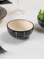 Black and White Grid Ceramic Dinnerware - Set of 18 - The Golden Theory
