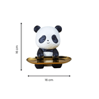 Black and White Panda Tray Holder with Gold Oval Plate - The Golden Theory