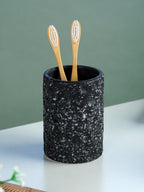 Black and White Speckled Ceramic Bathroom Set of 3 - The Golden Theory