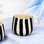 Black and White Striped Ceramic Mug - The Golden Theory