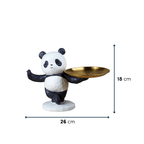 Black and White Textured Panda Standing Figurine - The Golden Theory
