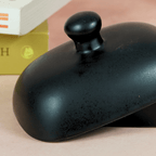 Black Ceramic Butter Dish - The Golden Theory
