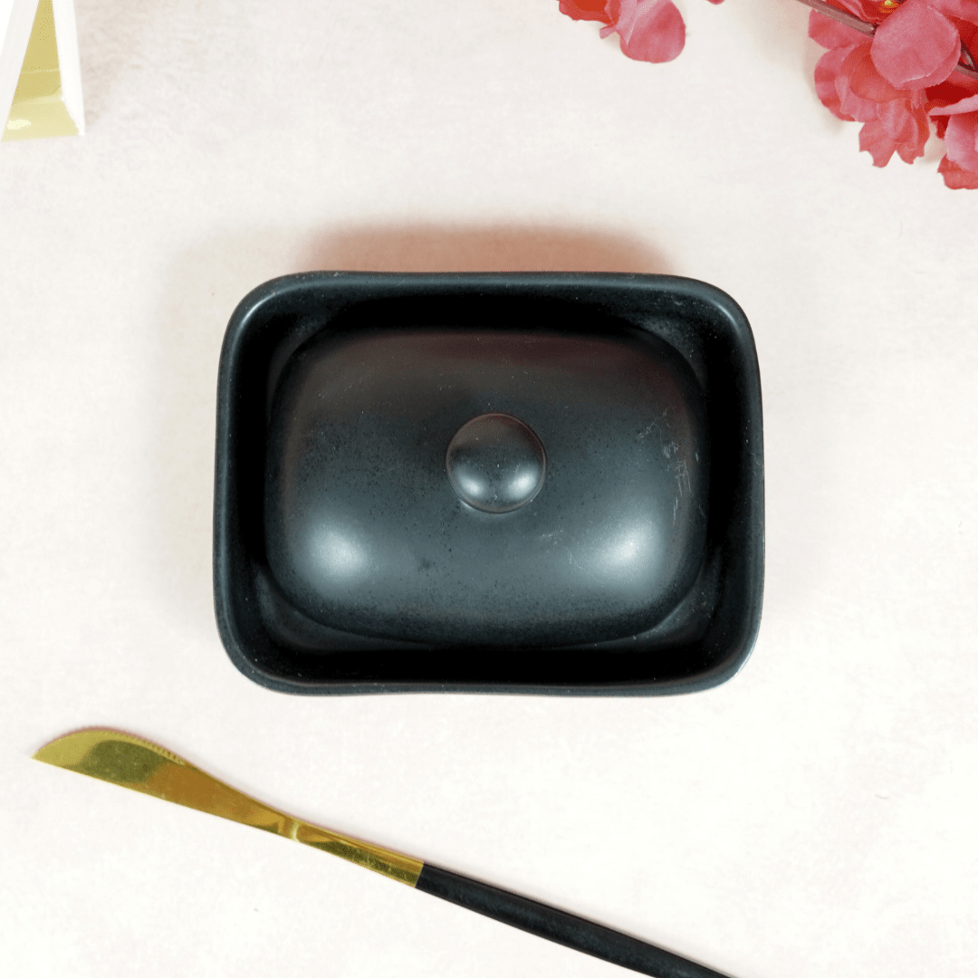 Black Ceramic Butter Dish - The Golden Theory