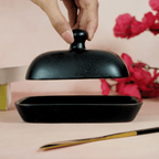 Black Ceramic Butter Dish - The Golden Theory
