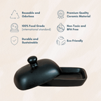 Black Ceramic Butter Dish - The Golden Theory