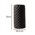 Black Ceramic Cylindrical Shaped Flower Vase - The Golden Theory