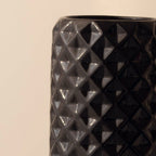 Black Ceramic Cylindrical Shaped Flower Vase - The Golden Theory
