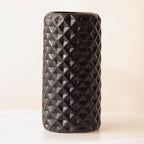 Black Ceramic Cylindrical Shaped Flower Vase - The Golden Theory