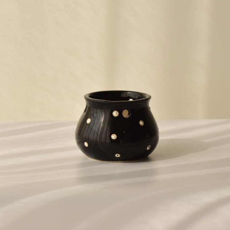 Black Ceramic Matka Shaped Planter Secondary image