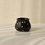 Black Ceramic Matka Shaped Planter - The Golden Theory