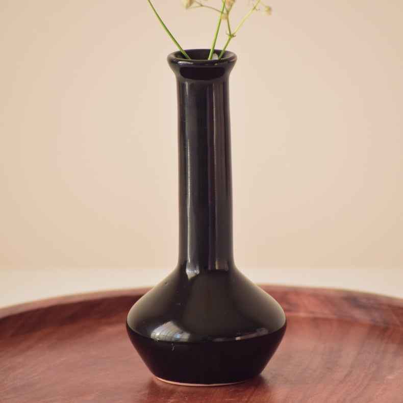Black Cylinder Bud Flower Vase - The Golden Theory
