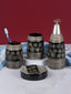 Black Floral Ceramic Bathroom Accessories Set of 4 - The Golden Theory