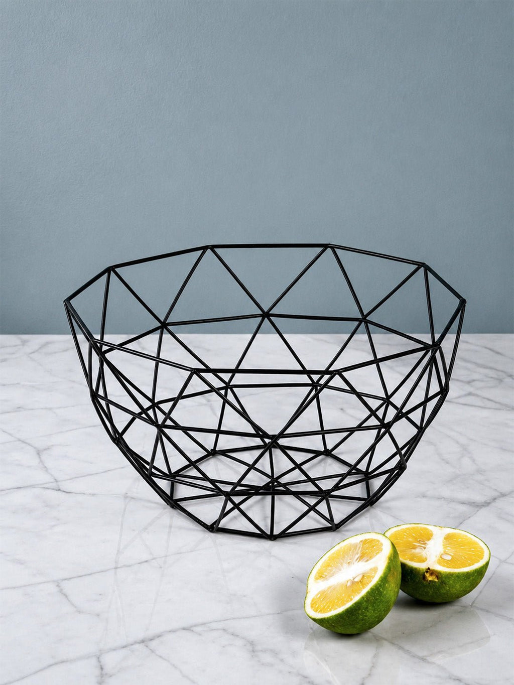 Black Geometric Metal Fruit Basket - The Golden Theory