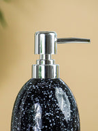 Black Glossy Speckled Ceramic Soap Dispenser - The Golden Theory