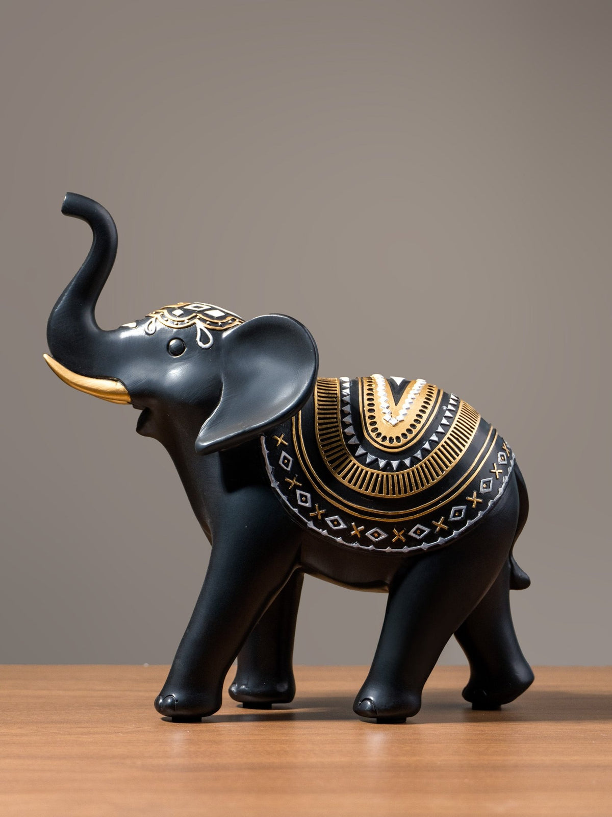 Black & Gold Elephant Figurine Set - The Golden Theory