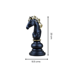 Black Horse Head Sculpture with Golden Mane - The Golden Theory