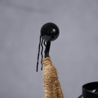 Black Iron Candle Holder with Jute Wrapped Design - The Golden Theory