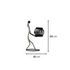 Black Iron Candle Holder with Jute Wrapped Design - The Golden Theory