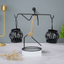 Black Metal Balance Sculpture with Rope Detail - Unique Lantern Design - The Golden Theory