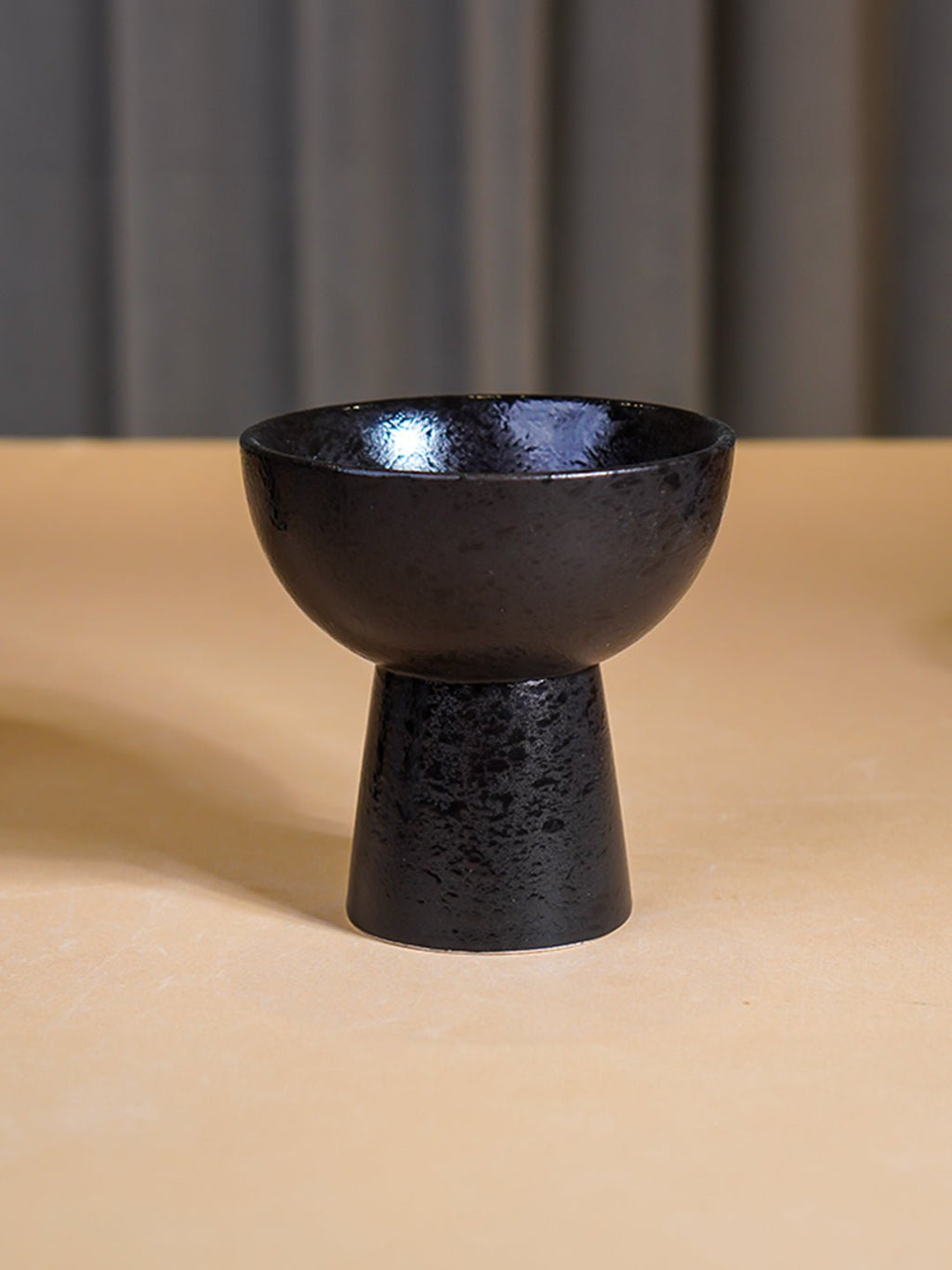 Black Pedestal Ceramic Bowls Set of 4 - The Golden Theory