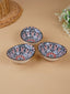 Black & Red Floral Long Ceramic Bowls Set of 3 - The Golden Theory