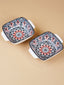 Black & Red Midnight Square Ceramic Bowls Set of 2 - The Golden Theory