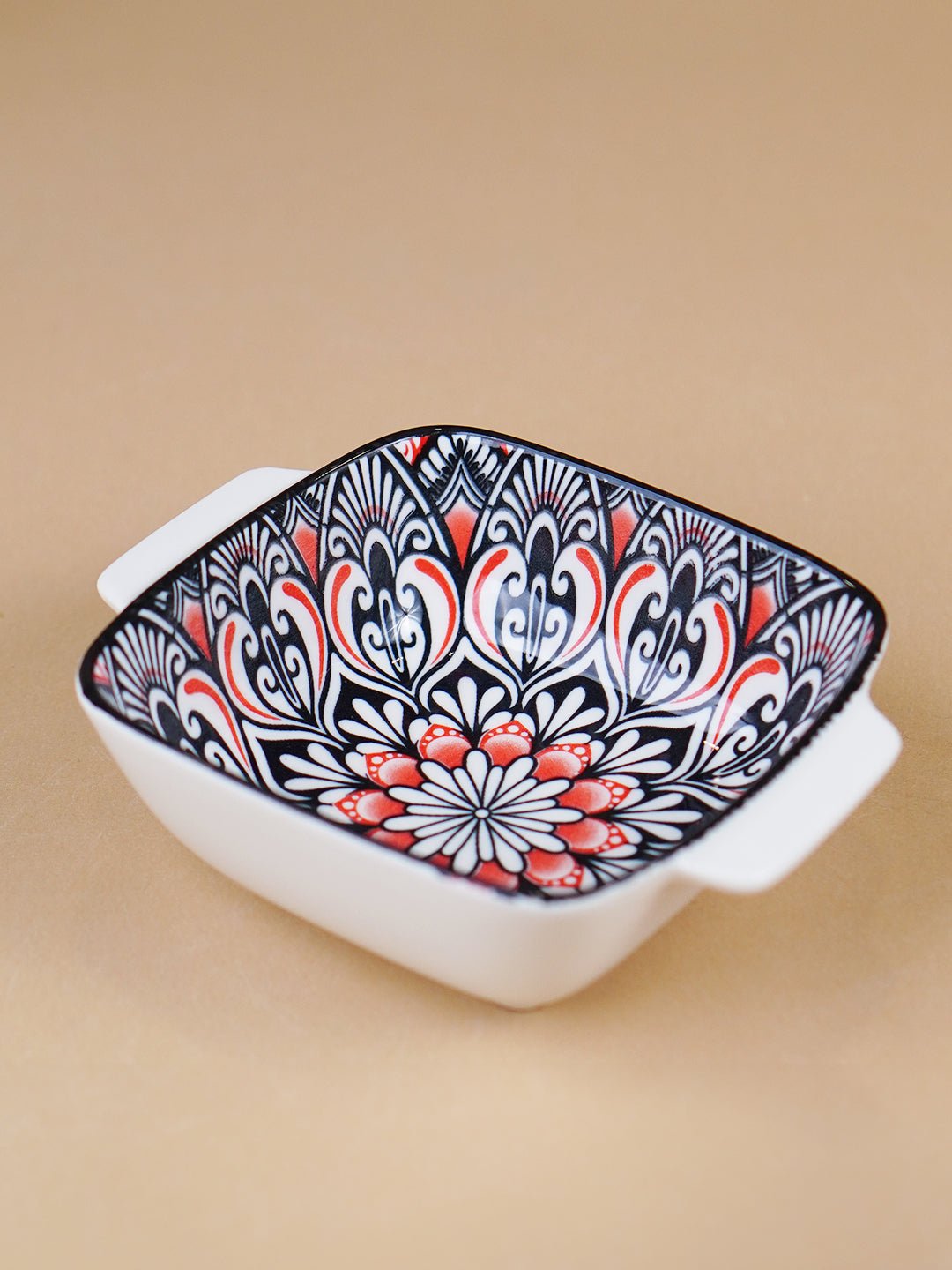 Black & Red Midnight Square Ceramic Bowls Set of 2 Secondary image