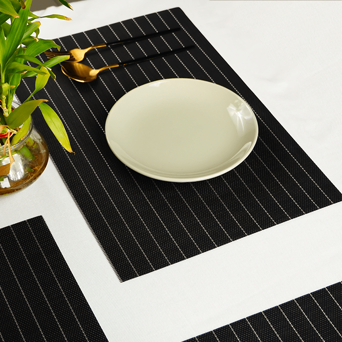 Black Waterproof Table Mats | Set of 2,4,6 Secondary image