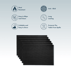 Black Waterproof Table Mats | Set of 2,4,6 - The Golden Theory