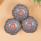 Black & White Scallop-Edge Ceramic Bowls Set of 3 - The Golden Theory